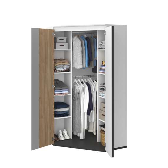 Hjørnegarderobe Imola 95x95x198 cm - hvit