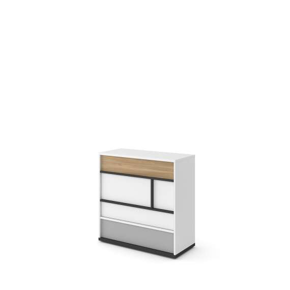 Kommode Imola 90x90 cm - hvit - med 4 skuffer