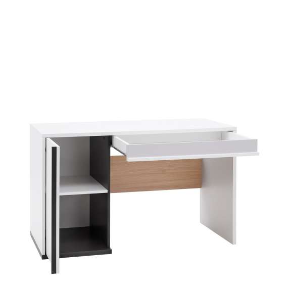 Skrivebord Imola 120x56 cm - hvit - med skap