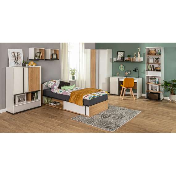 Skrivebord Imola 120x56 cm - hvit - med skap