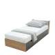 Seng Imola 90x200 cm - venstre - med madrass og oppbevaring