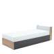 Seng Imola 90x200 cm - venstre - med madrass og oppbevaring
