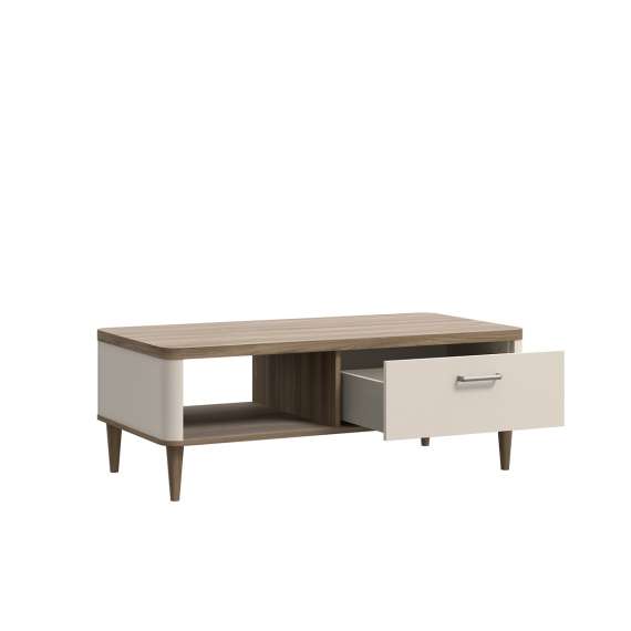 Sofabord Lacetti 120x60 cm - 1 skuff -  eik valencia - beige sand -