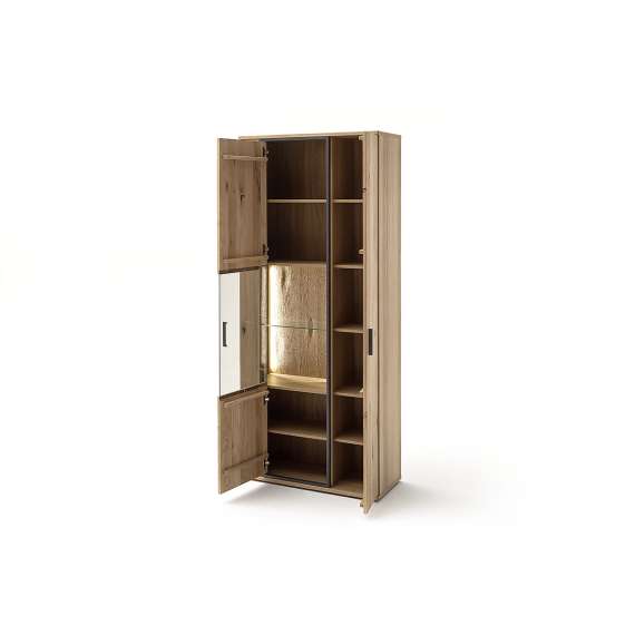 Vitrineskap Campinas 90x209 cm - eik - ferdigmontert