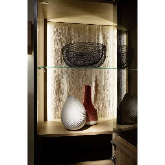 Vitrineskap Campinas 90x209 cm - eik - ferdigmontert