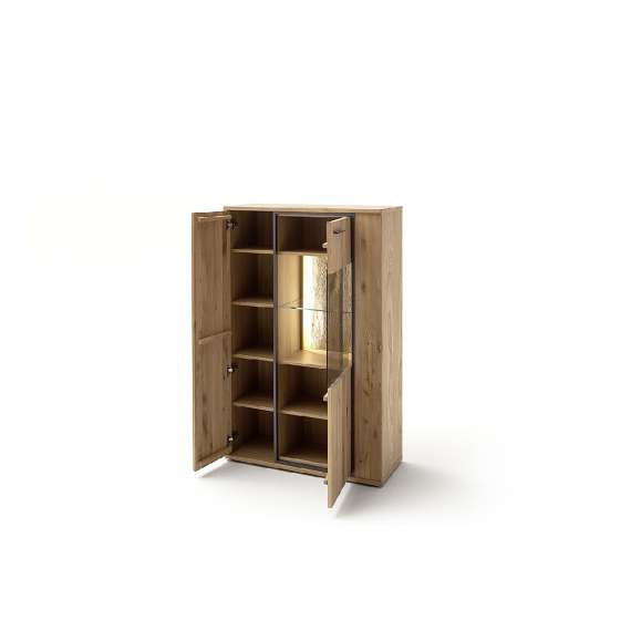 Vitrineskap Campinas 90x142 cm - eik - ferdigmontert