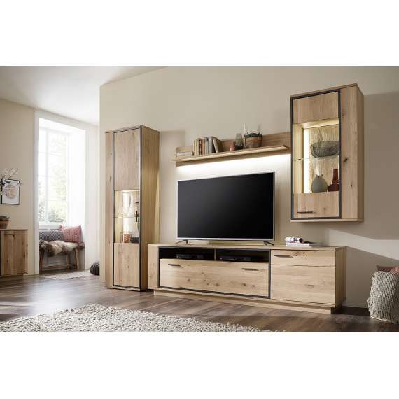 Tv-benk Campinas 210x61 cm - eik - ferdigmontert