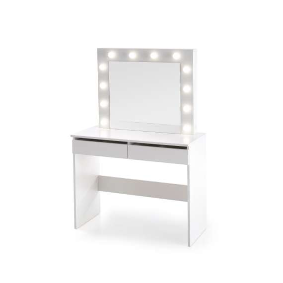 Sminkebord Hollywood 94x140 cm - hvit matt - med speil