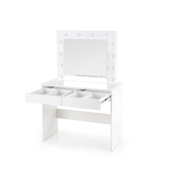 Sminkebord Hollywood 94x140 cm - hvit matt - med speil