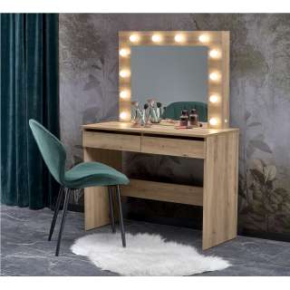 Sminkebord Hollywood 94x140 cm - eik - med speil