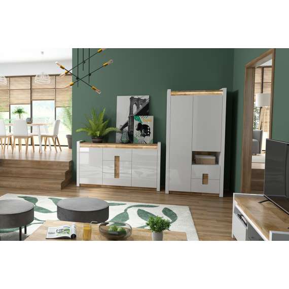 Garderobeskap Alameda 102x201 cm - 2 dører - 2 skuffer