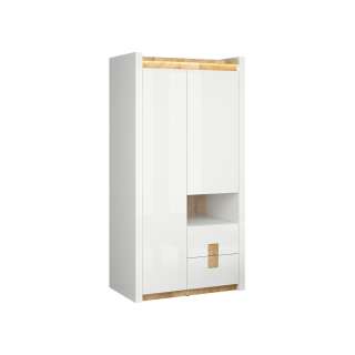 Garderobeskap Alameda 102x201 cm - 2 dører - 2 skuffer