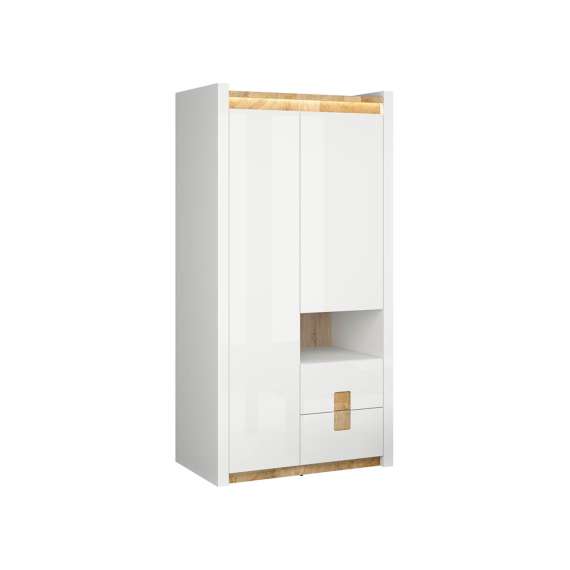 Garderobeskap Alameda 102x201 cm - 2 dører - 2 skuffer