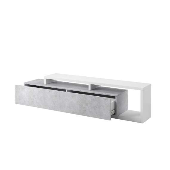 TV-Benk Bota 219 cm - Betonggrå - hvit