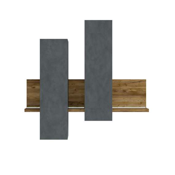 Veggskap Bota - med hyller - grå - trelook