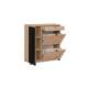Skoskap Pedro 90x94 cm - hickory - svart matt spiler