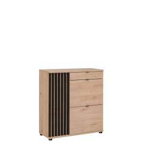 Skoskap Pedro 90x94 cm - hickory - svart matt spiler