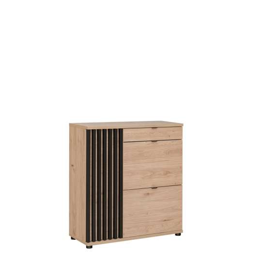 Skoskap Pedro 90x94 cm - hickory - svart matt spiler