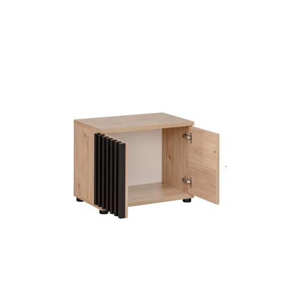 Skobenk Pedro m/pute 60x46 cm - hickory - svart matt spiler