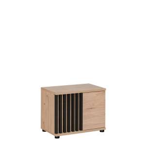 Skobenk Pedro m/pute 60x46 cm - hickory - svart matt spiler