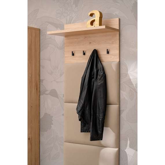 Polstret veggpanel Pedro - 60x156 - eik - beige