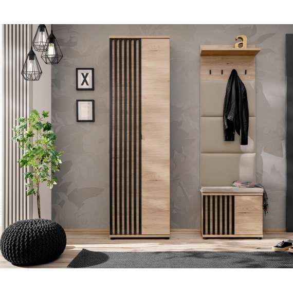 Polstret veggpanel Pedro - 60x156 - eik - beige