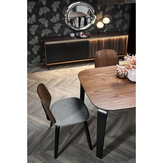 Spisebord Pedro 160x90 cm - valnøtt - sort