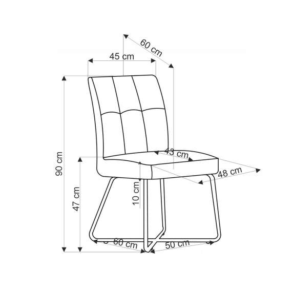 Stol Charles - gråbrun - sorte ben