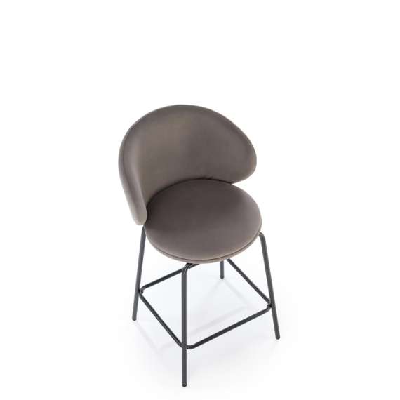 Barstol Madrid - velvet grå - sorte ben
