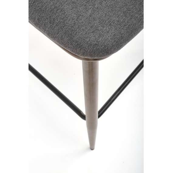 Barstol Barcelona - velvet grå - valnøtt ben