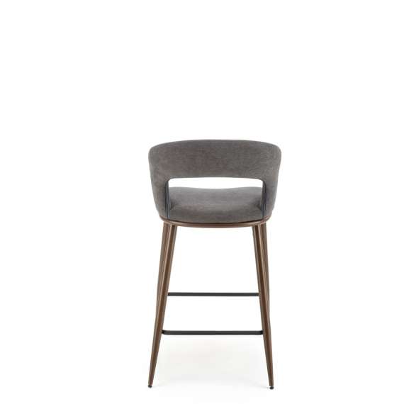 Barstol Barcelona - velvet grå - valnøtt ben