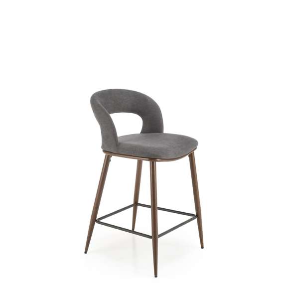 Barstol Barcelona - velvet grå - valnøtt ben