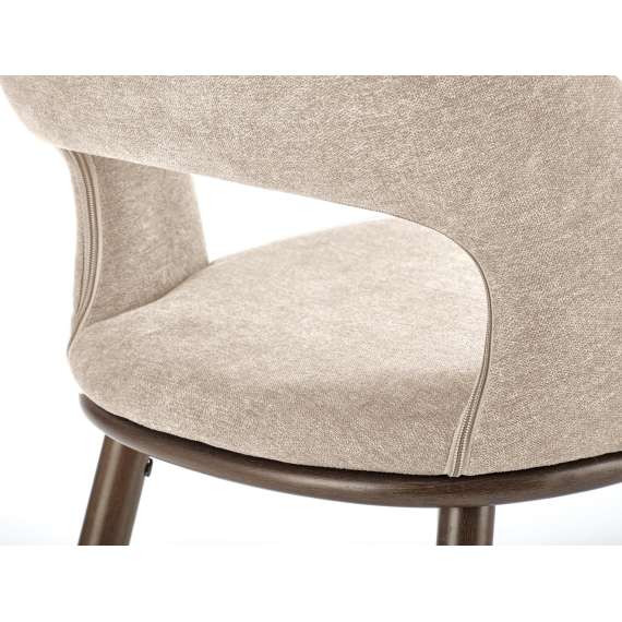 Barstol Barcelona - velvet beige - valnøtt ben