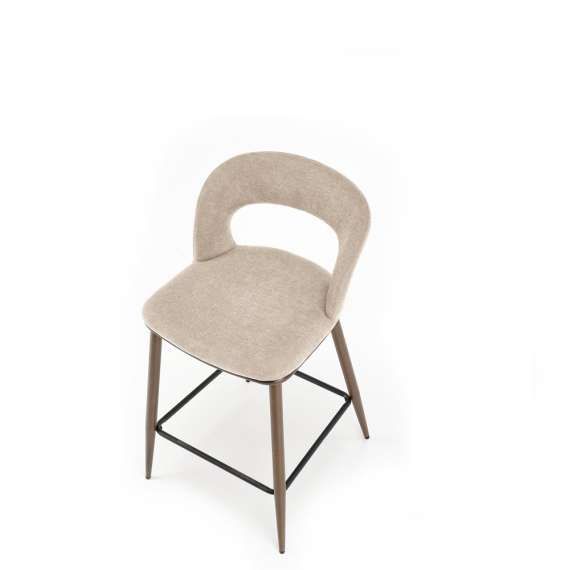 Barstol Barcelona - velvet beige - valnøtt ben