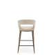 Barstol Barcelona - velvet beige - valnøtt ben
