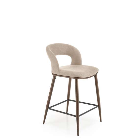 Barstol Barcelona - velvet beige - valnøtt ben