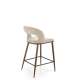 Barstol Barcelona - velvet beige - valnøtt ben