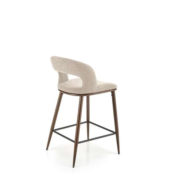 Barstol Barcelona - velvet beige - valnøtt ben