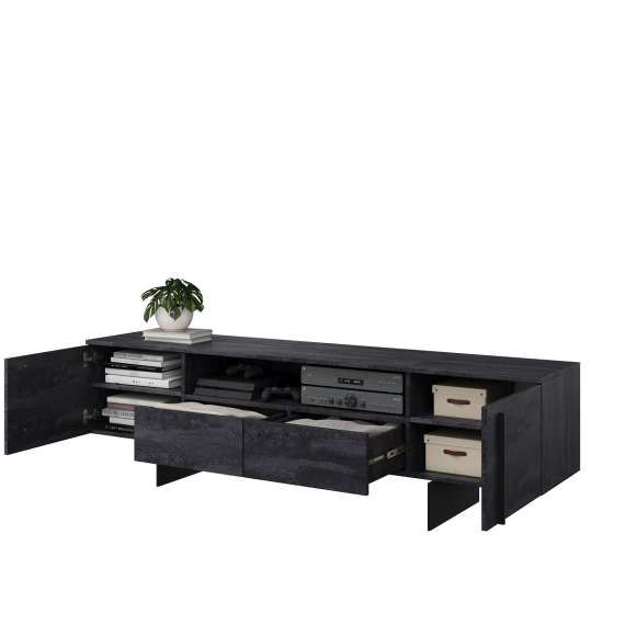 Tv-benk Larena 200x40 cm - sort betong