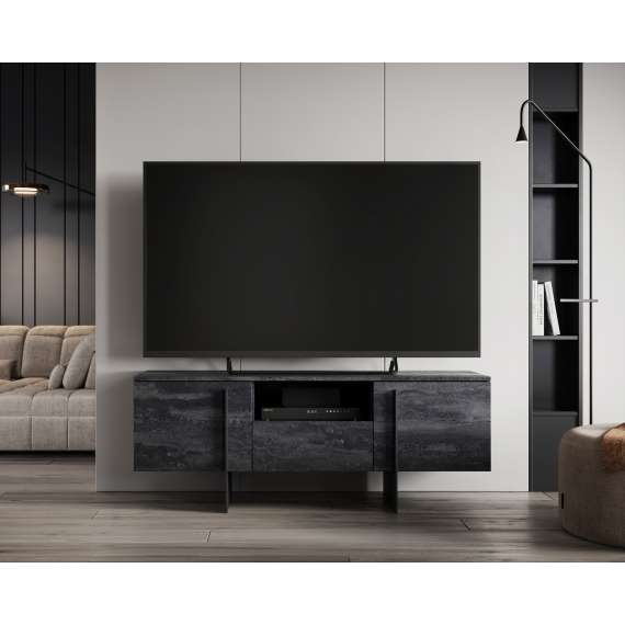 Tv-benk Larena 150x40 cm - sort betong