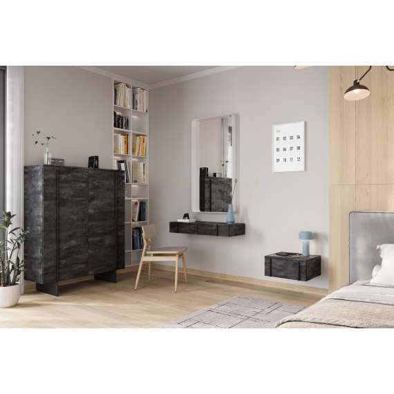 Tv-benk Larena 150x40 cm - sort betong