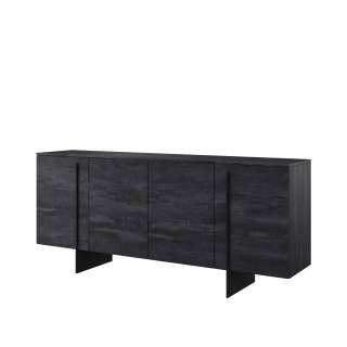 Skjenk Larena 200x87 cm - sort betong - 4 dører