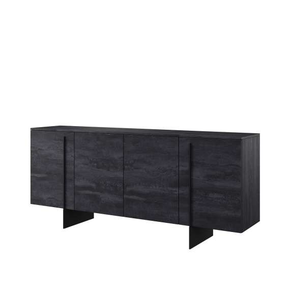 Skjenk Larena 200x87 cm - sort betong - 4 dører