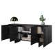 Skjenk Larena 200x87 cm - sort betong - 4 dører