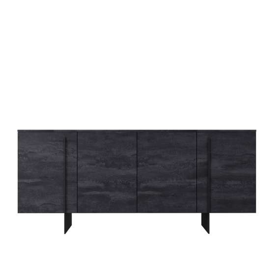 Skjenk Larena 200x87 cm - sort betong - 4 dører