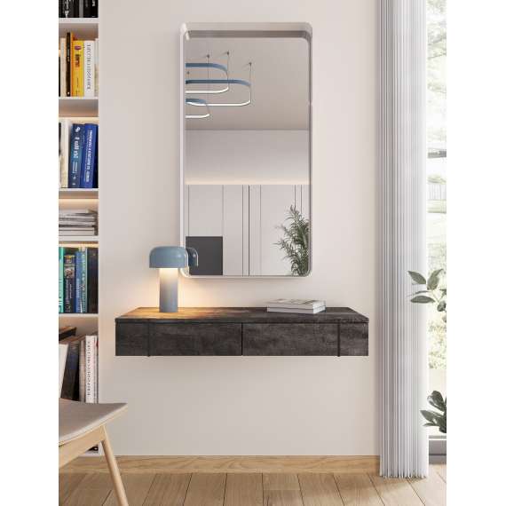 Sminkebord Larena 120 cm - sort betong - vegghengt