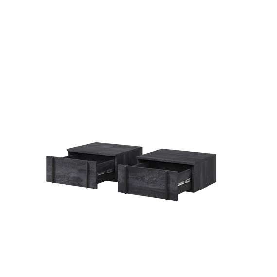 Vegghengte nattbord Larena - sort betong - 2 stk