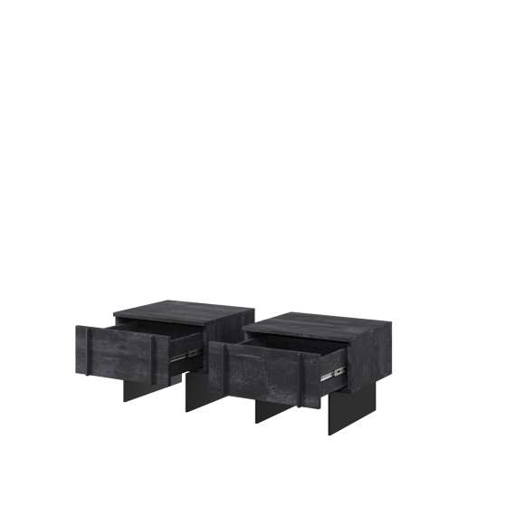 Nattbord Larena - sort betong - 2 stk