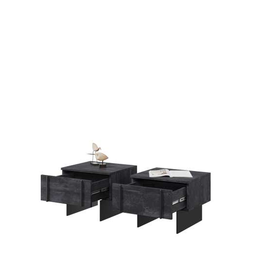 Nattbord Larena - sort betong - 2 stk