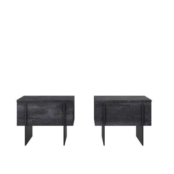 Nattbord Larena - sort betong - 2 stk